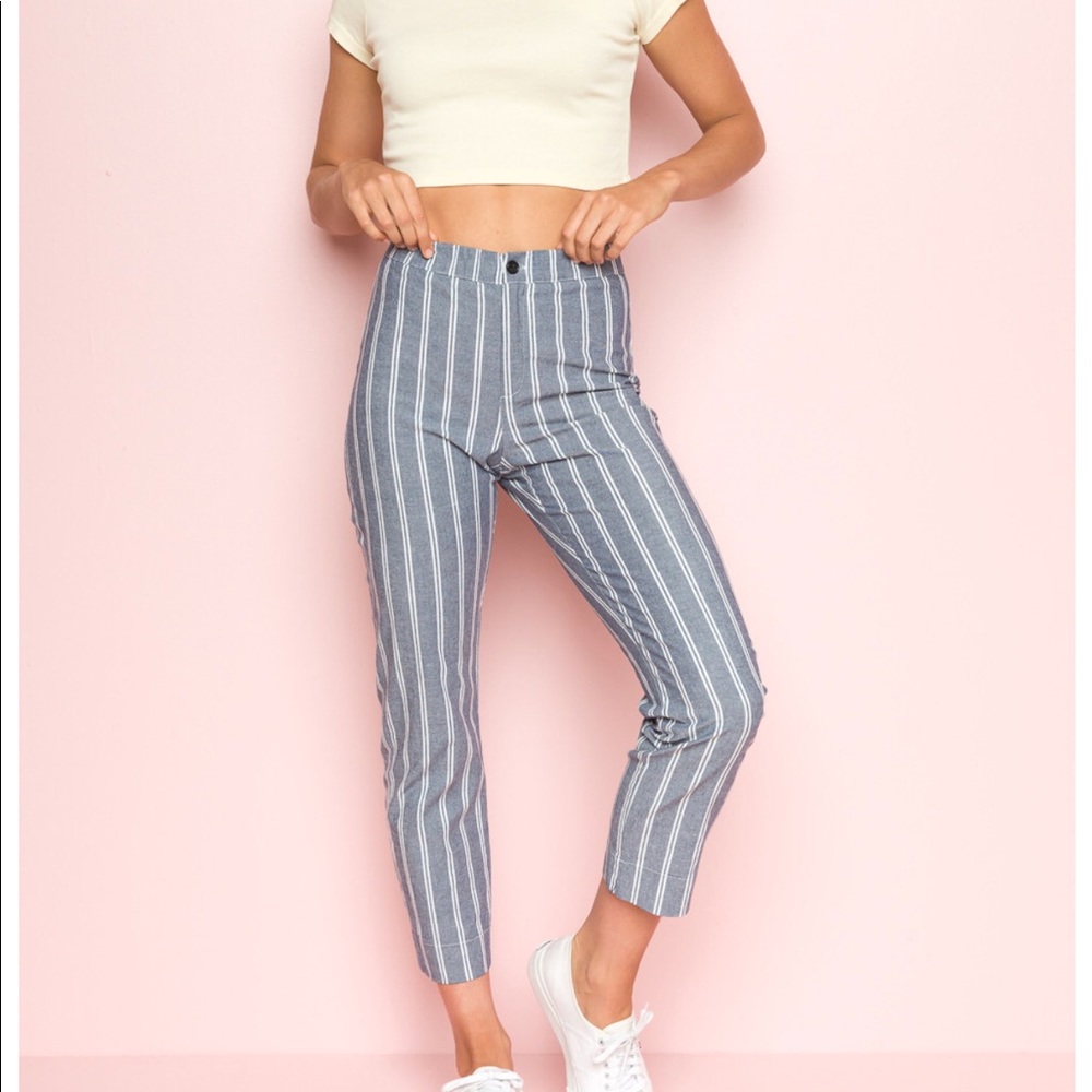 Brandy Melville Blue Striped Tildens